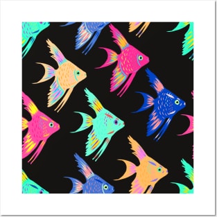 Acara Fish Neon Color Kids Cartoon Posters and Art